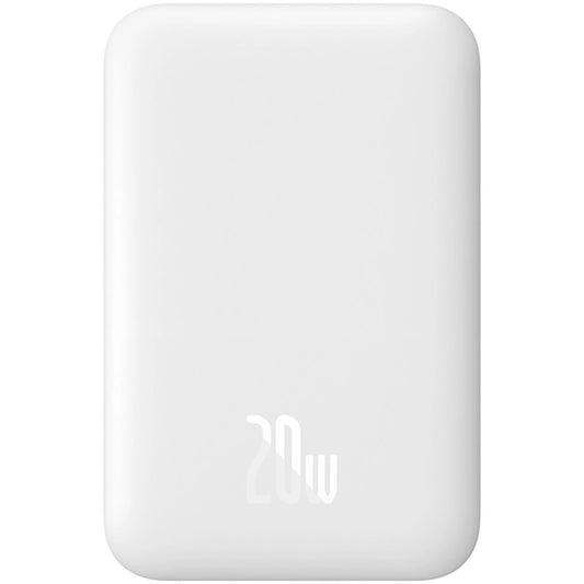 Baseus Magnetic Mini Wireless External Battery, 6000mAh, 20W, PD + FQI, 1 x QI - 1 x USB-C, Weiß 