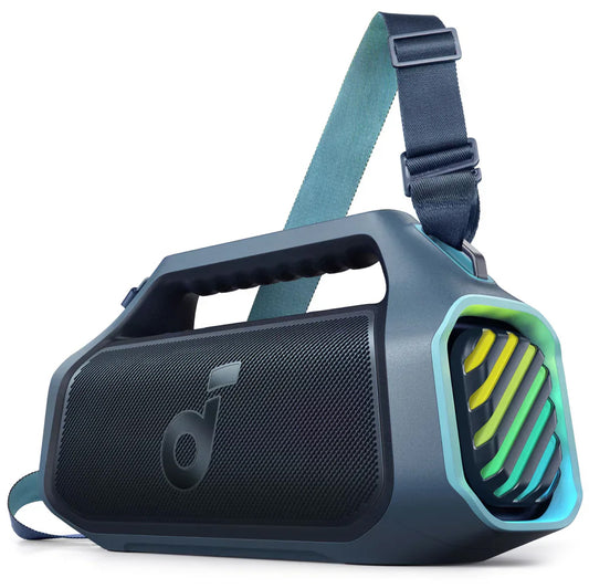 Tragbarer Bluetooth-Lautsprecher Anker Soundcore Boom 2 Plus, 140 W, RGB, wasserdicht, blau A3134031 