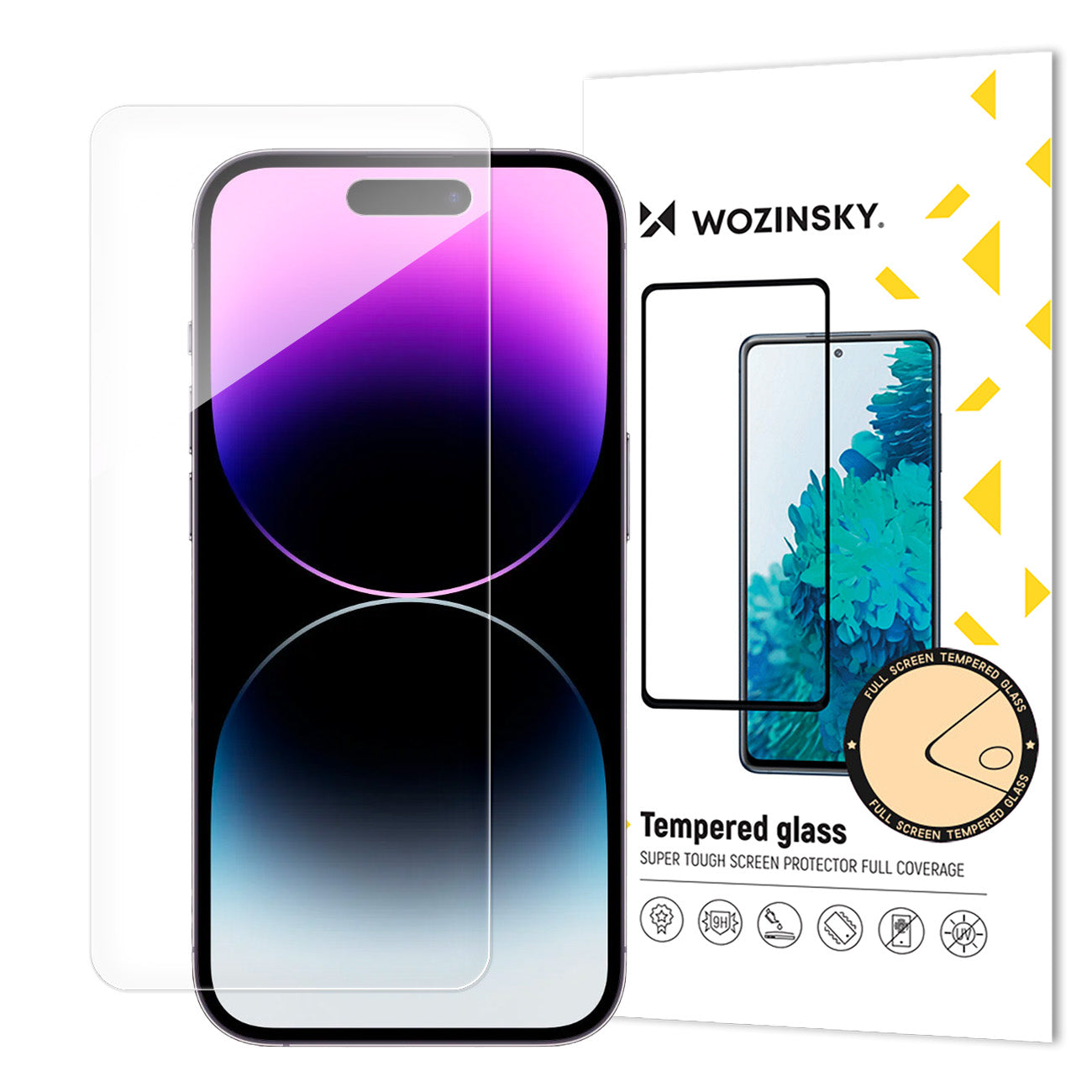 WZK Displayschutzfolie für Apple iPhone 15, Vollverklebung, Glas geschützt, Vollverklebung