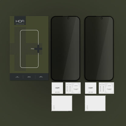 Displayschutzfolie HOFI Glas PRO+ für Apple iPhone 16, Schutzschild, Vollverklebung, 2 Stück, 2.5D 