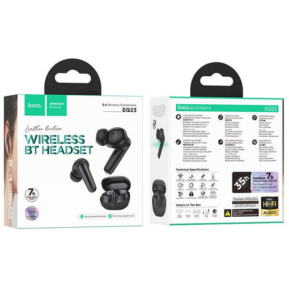 Kit mains libres Bluetooth HOCO EQ23, TWS, Noir