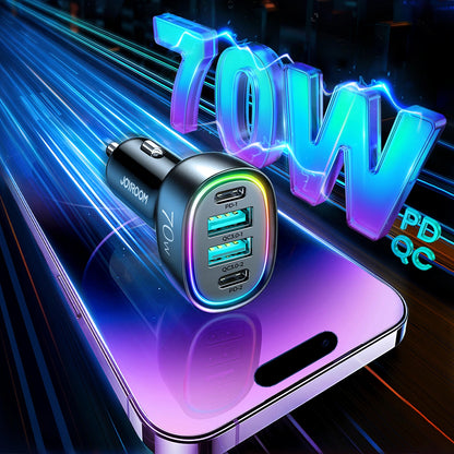 Joyroom Autoladegerät JR-CL29, 70W, 3A, 2 x USB-A - 2 x USB-C, Schwarz 