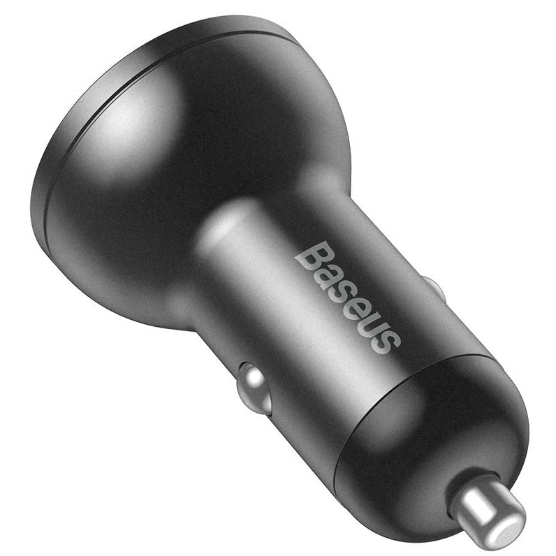 Baseus Digital Display Car Charger, 24W, 2.4A, 2 x USB-A, Grey CCBX-0G 