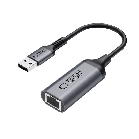 Scheda di Rete Tech-Protect Ultraboost, RJ45, USB 3.0, Nero